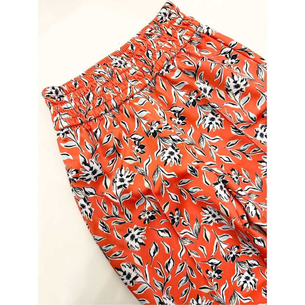 Alice + Olivia Tokyo High-Tech Floral Joggers Free Swinging Sienna Orange XS - Picture 2 of 4